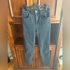 ASOS DESIGN | high rise farleigh 'slim' mom jeans in washed black 26/32